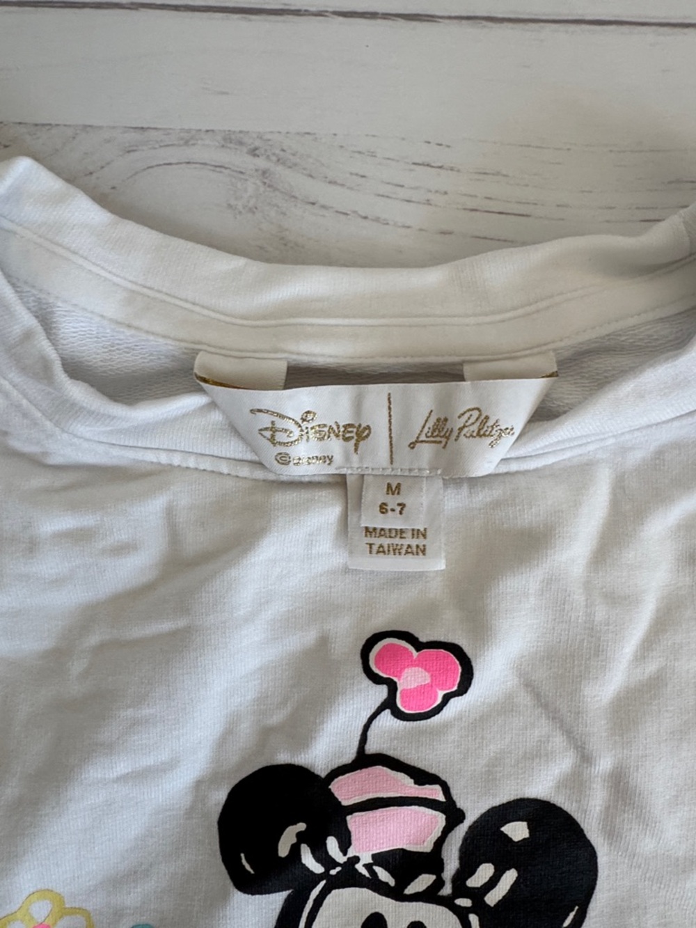 Lilly Pulitzer White Kids' Long-Sleeve Minnie Mouse sweatshirt - Picture 4 of 5